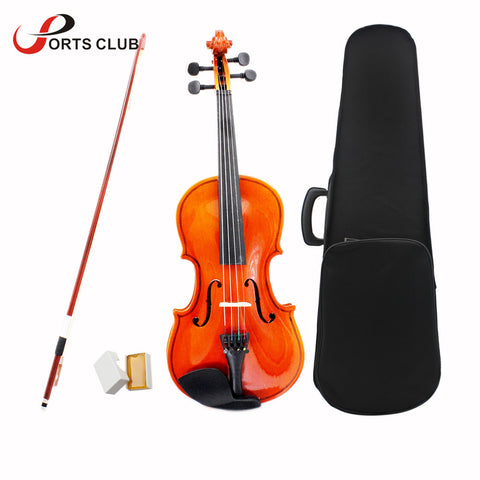 4/4 Violin Fiddle Stringed Instrument Musical Toy for Kids Beginners High Quality Basswood Body Steel String Arbor Bow Rosin