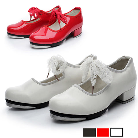 Red Color Teenagers Girls Tap Dance Shoe Quality Stepdames Shoes Teachers Stage Tap Dancing Shoes for Children And Women