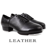 Genuine Leather Adult tap dance shoes Men women kicked shoes Sports Leather soft bottom High-impact aluminum plate Black shoe