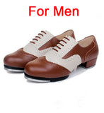 Quality Baroco Style Genuine Leather Vintage Tap Shoes Jazz Flamenco Dancing Shoe Men Women's Clogging Tap Dance Shoes EU34-EU45