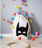 INS Large Baby Toys Storage Bags Canvas Bear Batman Laundry Hanging Drawstring Bag Household Pouch Bag Home Storage Organization