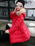 HH Winter jackets girls Long Coat Fur Hooded Children's Jackets Thick down Parka Fashion Kids Girls Clothes Outerwear 4 10 Years