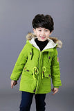 Girls Jackets & Coats Boys Clothes Kids 2017 Brand Fur Hooded Baby Girl Winter Jacket with Fleece Thick Warm Boys Coat Children