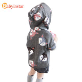 Babyinstar Cute Fox Girls Jacket Autumn Long Sleeve Brand Children Clothing Hooded Casual Outwear Boys Jackets and Coats