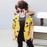 70-120cm Spring Boys Girls Jacket Kids Outerwear Cute Car Windbreaker Coats Fashion Print Canvas Baby Children Clothing oyfy