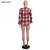 Fashion Plaid Shirts Women Long Sleeve Female Tops Low V Neck Sexy Lace Up Loose High Ladies Blouses Shirts Women'S Plaid Shirt