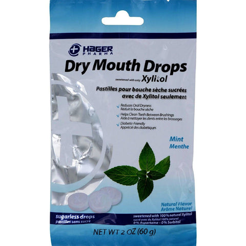 HAGER PHARMA: Dry Mouth Drops Mint, 2 oz