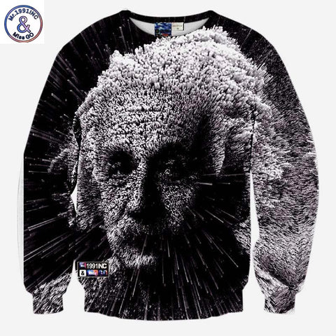 Mr.1991INC New hoodies for men 3d sweatshirts creative print great scientist Einstein casual autumn hoodies tops pullover