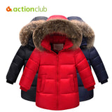 Actionclub Boys Girls Winter Down Jacket Children Warm Outerwear Kids Hooded Down Jacket Coat Boys Fashion Winter Clothing