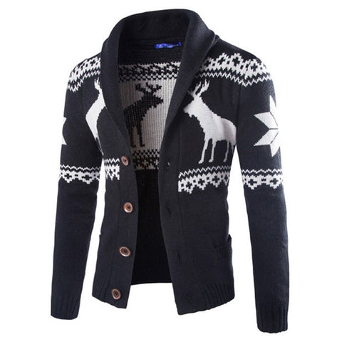 2015 New Fashion Winter Christmas Sweaters Men Cardigan Single Breasted Casual Slim Mens Sweaters With Deer Pattern Knitwear