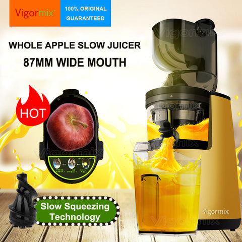 2016 New Arrival Large Wide Mouth Feeding Chute Whole Apple Slow Juicer 43RPM Fruit Vegetable Citrus Juice Extractor Squeezer