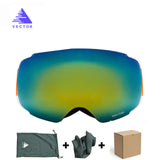 VECTOR New Brand Ski Goggles Double UV400 Anti-fog Big Ski Mask Glasses Skiing Professional Men Women Snow Snowboard Goggles