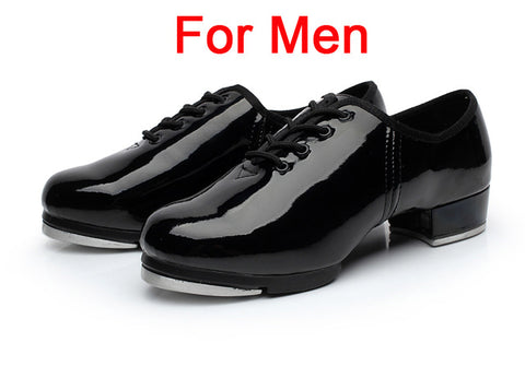 Brand New Hot Sale Patent Leather Clogging Tap Shoes For Men And Women Lace Up Size  EU34-EU45 Jazz Clogging Shoe