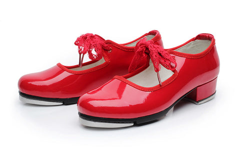Red Color Teenagers Girls Tap Dance Shoe Quality Stepdames Shoes Teachers Stage Tap Dancing Shoes for Children And Women