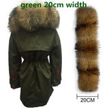 Soperwillton New 2017 Winter Jacket  Women Real Large Raccoon Fur Collar Thick Loose size Coat outwear Parkas Army Green #A050