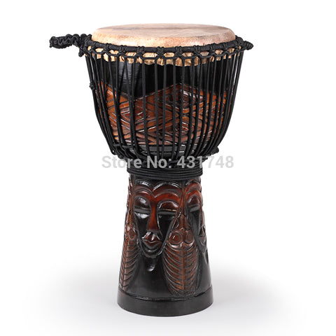 SF brand 10" Mahogany Djembe drum African Drum with carven pattern Free Shipping Musical instruments