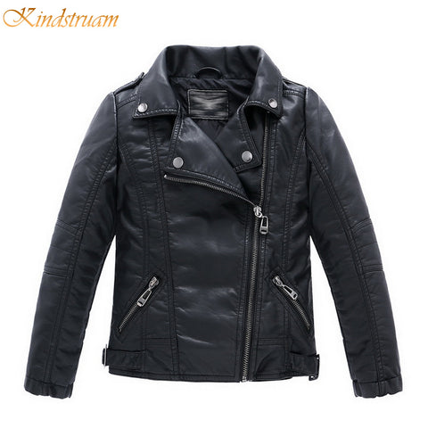 2017 New Boys Faux Leather Jackets European and American Style Children Fashion Coats Girls Outerwear Spring & Autumn, HC351
