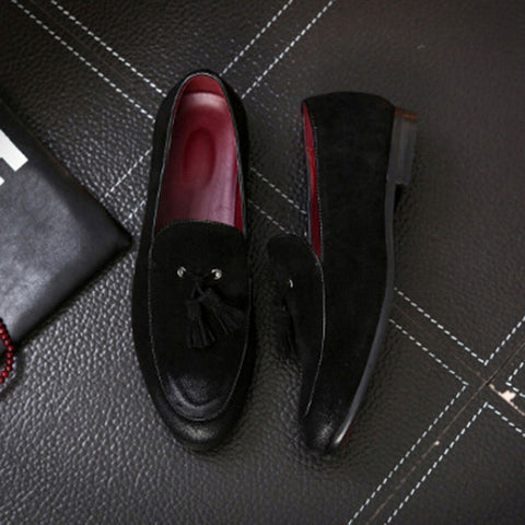 Tangnest Summer Newest Men Genuine Leather Shoes Fashion Tassel Men Wedges Shoes Solid Slip On Man Driving Shoe 4 Colors XMR2101