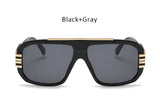 Men Fashion Gradient Sunglasses Women Luxury Brand Designer Male Flat Top Big Square Glasses