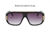 Men Fashion Gradient Sunglasses Women Luxury Brand Designer Male Flat Top Big Square Glasses