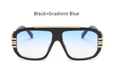 Men Fashion Gradient Sunglasses Women Luxury Brand Designer Male Flat Top Big Square Glasses