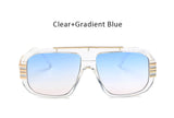 Men Fashion Gradient Sunglasses Women Luxury Brand Designer Male Flat Top Big Square Glasses