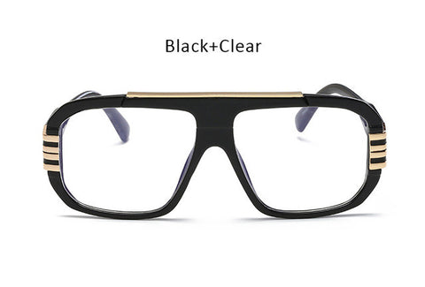 Men Fashion Gradient Sunglasses Women Luxury Brand Designer Male Flat Top Big Square Glasses