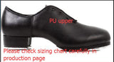 Cow Leather Or PU Low Heel Lace Up Adult Professional Tap Shoes Black Dance Shoes For Women