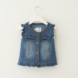 New 2016 Spring Autumn Baby Girls Denim vest for boys jeans jackets children O-neck waistcoat infant coat Toddler girls vest