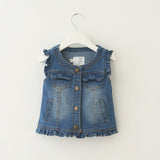 New 2016 Spring Autumn Baby Girls Denim vest for boys jeans jackets children O-neck waistcoat infant coat Toddler girls vest