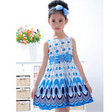 Peacock Girls dresses for party and wedding children clothes kids dresses Prom Dress vestito bimba Drop ship