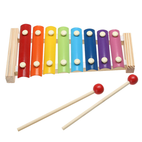 Kids 8-Note Wooden Musical Toys Teaching Aid Child Early Educational Wisdom Development Music Instrument Baby Toys Gift