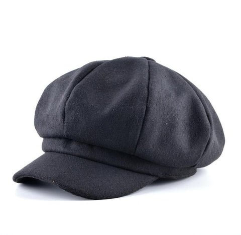 Top Fashion Solid Newsboy Caps Men And Women Warm Polyester Octagonal Hats For Autumn And Winter Unisex Casual Beret Toucas