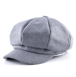 Top Fashion Solid Newsboy Caps Men And Women Warm Polyester Octagonal Hats For Autumn And Winter Unisex Casual Beret Toucas