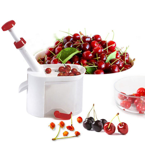 Cherry Pitter Fruit Core Seed Remover Machine Easy Fruit Cherry Picker Cherry Corer With Container Kitchen Tool Accessories