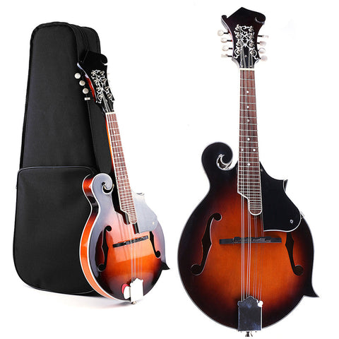 39'' Sunset F-Model Mandolin 8 Strings Concert Ukulele Bass Guitar with Ukulele Case For Musical Stringed Instrument Lovers Gift
