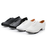 Tap Shoes For Man Children Male Adults White Leather Sports Men Shoes Aluminum Bottom Tap Shoes Chip Yi Dance Shoes