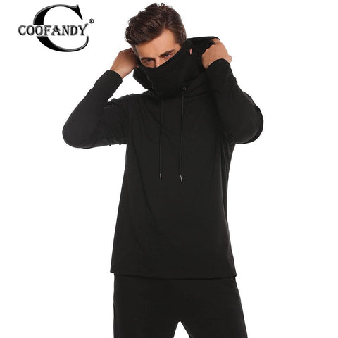 COOFANDY Male Clothes 2017 Men Fashion Turtleneck Long Sleeve Solid Pullover Hoodie US Size