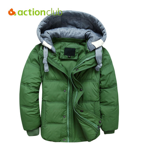 Actionclub Hooded Winter Outwear For Kids Baby Boys Girls Winter Short Colorful Jacket Clothing Children Thick Cotton Coat