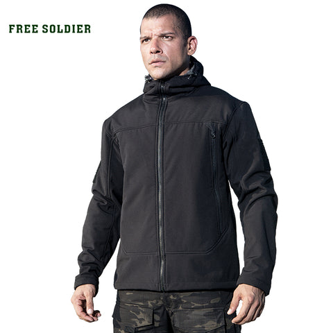 FREE SOLDIER Outdoor sports tactical men's jacket military fleece warmth softshell cloth for camping hiking