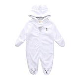 2017 Autumn Winter Baby Rompers Bear style baby coral fleece Hoodies Jumpsuit baby girls boys romper newborn toddle clothing