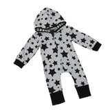 Baby Rompers 2017 Spring Autumn Style Overalls Star Printing Cotton Newborn Baby Boys Girls Clothes Long Sleeve Hooded Outfits