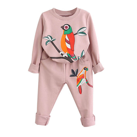 Autumn Winter Girls Clothing Sets 2017 New Active Boys Clothing Sets Children Clothing Cartoon Print Sweatshirts+Pants Suit