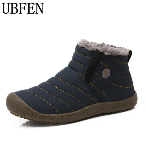 New 2017  Men Winter Men Shoes Solid Color Snow Boots Cotton  Antiskid Bottom Keep Warm Waterproof men Boots,size 45,46