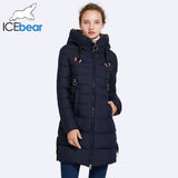 ICEbear 2017 Autumn And Winter Jacket Women New Fashion Brand Warm Coat Hat No-Removable Double Zipper Pocket 17G6158D