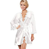 Sexy Women Silk Satin Pajama Bathrobe Night Gown BK