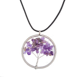 Natural Gemstone 4 Chakra Healing Tree Pendant Necklace Charming Handmade BW