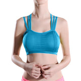 Women Lady Sports Yoga Athletic Solid Wrap Chest Strap Vest Tops Bra BG