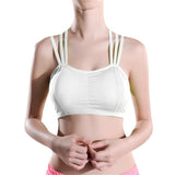 Women Lady Sports Yoga Athletic Solid Wrap Chest Strap Vest Tops Bra BG