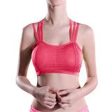 Women Lady Sports Yoga Athletic Solid Wrap Chest Strap Vest Tops Bra BG